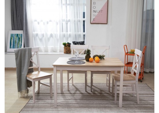 ΤΡΑΠΕΖΑΡΙΑ ΣΕΤ ΜΕ 4 ΚΑΡΕΚΛΕΣ ΑΣΠΡΗ - ΦΥΣΙΚΟ