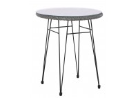 ΤΡΑΠΕΖΙ ΜΕΤΑΛΛΙΚΟ ΜΑΥΡΟ - WICKER ΓΚΡΙ