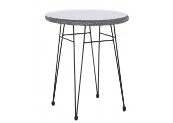 ΤΡΑΠΕΖΙ ΜΕΤΑΛΛΙΚΟ ΜΑΥΡΟ - WICKER ΓΚΡΙ