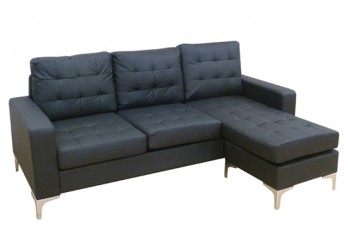 ΚΑΝΑΠΕΣ ΓΩΝΙΑ ΑΝΑΣΤΡΕΨΙΜΗ ΔΕΡΜΑΤΙΝΗ ΜΑΥΡΗ PU