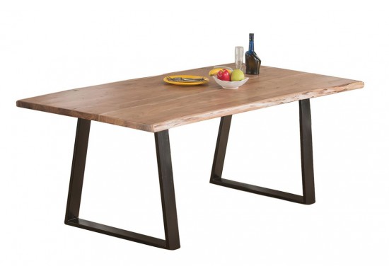 ΤΡΑΠΕΖΙ ΦΥΣΙΚΟ ΞΥΛΟ ΑΚΑΚΙΑ ΜΕ ΜΕΤΑΛΛΙΚΗ ΒΑΣΗ ΜΑΥΡΗ