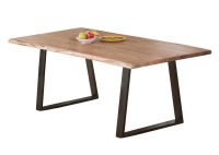 ΤΡΑΠΕΖΙ ΦΥΣΙΚΟ ΞΥΛΟ ΑΚΑΚΙΑ ΜΕ ΜΕΤΑΛΛΙΚΗ ΒΑΣΗ ΜΑΥΡΗ