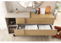 ΣΥΡΤΑΡΙΕΡΑ LIGHT OAK - CREAM BEIGE ΜΕ 3 ΣΥΡΤΑΡΙΑ