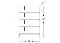 ΣΥΡΤΑΡΙΕΡΑ LIGHT OAK - CREAM BEIGE ΜΕ 4 ΣΥΡΤΑΡΙΑ