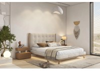 ΚΡΕΒΑΤΙ ΔΙΠΛΟ CAMEL SILK OAK - ΥΦΑΣΜΑ PEARL