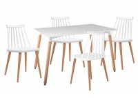 ΤΡΑΠΕΖΑΡΙΑ ΣΕΤ ΜΕ 4 ΚΑΡΕΚΛΕΣ ΑΣΠΡΗ - ΦΥΣΙΚΟ