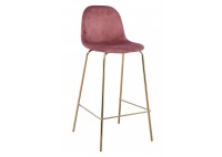ΣΚΑΜΠΩ BAR ΥΦΑΣΜΑ VELURE ANTIQUE PINK ΜΕ ΒΑΣΗ ΧΡΩΜΙΟ ΧΡΥΣΟ