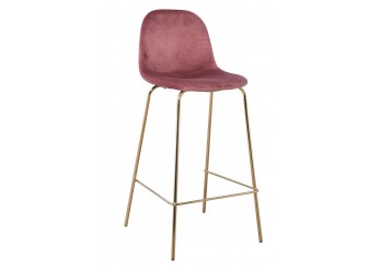 ΣΚΑΜΠΩ BAR ΥΦΑΣΜΑ VELURE ANTIQUE PINK ΜΕ ΒΑΣΗ ΧΡΩΜΙΟ ΧΡΥΣΟ