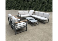 ΣΑΛΟΝΙ ΣΕΤ ΠΟΛΥΜΟΡΦΙΚΟ ΜΕΤΑΛΛΙΚΟ ΑΝΘΡΑΚΙ ΜΕ ΜΑΞΙΛΑΡΙΑ ΓΚΡΙ