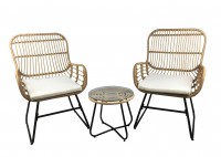 ΣΑΛΟΝΙ ΣΕΤ ΜΕΤΑΛΛΙΚΟ ΜΑΥΡΟ - WICKER ΦΥΣΙΚΟ