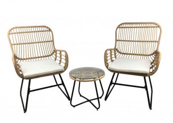 ΣΑΛΟΝΙ ΣΕΤ ΜΕΤΑΛΛΙΚΟ ΜΑΥΡΟ - WICKER ΦΥΣΙΚΟ