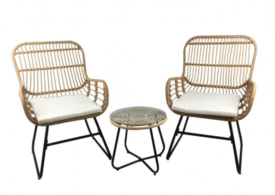 ΣΑΛΟΝΙ ΣΕΤ ΜΕΤΑΛΛΙΚΟ ΜΑΥΡΟ - WICKER ΦΥΣΙΚΟ