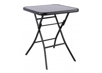 ΤΡΑΠΕΖΙ ΠΤΥΣΣΟΜΕΝΟ ΜΕΤΑΛΛΙΚΟ ΜΑΥΡΟ - ΓΥΑΛΙ SILK ΜΑΥΡΟ