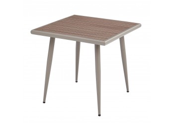 ΤΡΑΠΕΖΙ ΜΕΤΑΛΛΙΚΟ ΓΚΡΙ - POLYWOOD ΚΑΡΥΔΙ