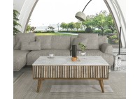 ΤΡΑΠΕΖΑΚΙ ΣΑΛΟΝΙΟΥ ΑΠΟΧΡΩΣΗ ΛΕΥΚΟ ΜΑΡΜΑΡΟ - ΚΑΡΥΔΙ