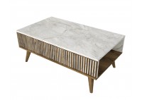 ΤΡΑΠΕΖΑΚΙ ΣΑΛΟΝΙΟΥ ΑΠΟΧΡΩΣΗ ΛΕΥΚΟ ΜΑΡΜΑΡΟ - ΚΑΡΥΔΙ