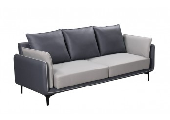 ΚΑΝΑΠΕΣ 3ΘΕΣΙΟΣ ΔΕΡΜΑΤΙΝΗ ΓΚΡΙ PU