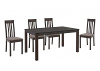 ΤΡΑΠΕΖΑΡΙΑ ΣΕΤ ΜΕ 4 ΚΑΡΕΚΛΕΣ ΣΚΟΥΡΟ ΚΑΡΥΔΙ - GREYSTONE