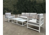 ΣΑΛΟΝΙ ΣΕΤ ΜΕΤΑΛΛΙΚΟ ΑΣΠΡΟ ΜΕ ΜΑΞΙΛΑΡΙΑ ΓΚΡΙ