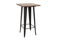 ΤΡΑΠΕΖΙ BAR ΜΕΤΑΛΛΙΚΟ ΜΑΥΡΟ ΜΑΤ ΜΕ ΞΥΛΙΝΗ ΕΠΙΦΑΝΕΙΑ