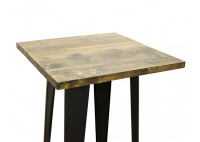 ΤΡΑΠΕΖΙ BAR ΜΕΤΑΛΛΙΚΟ ΜΑΥΡΟ ΜΑΤ ΜΕ ΞΥΛΙΝΗ ΕΠΙΦΑΝΕΙΑ