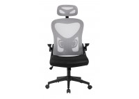 ΠΟΛΥΘΡΟΝΑ ΓΡΑΦΕΙΟΥ ΥΦΑΣΜΑ ΜΑΥΡΟ MESH - ΓΚΡΙ