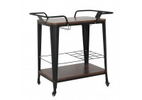 TROLEY BAR ΜΕΤΑΛΛΙΚΟ ΜΑΥΡΟ - MDF ΚΑΡΥΔΙ