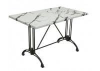 ΤΡΑΠΕΖΙ ΑΛΟΥΜΙΝΙΟΥ ΜΑΥΡΟ ΜΕ ΕΠΙΦΑΝΕΙΑ WERZALIT ΑΠΟΧΡΩΣΗ ΜΑΡΜΑΡΟ CARRARA