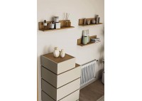 ΣΥΡΤΑΡΙΕΡΑ ΜΕ 5 ΣΥΡΤΑΡΙΑ CREAM BEIGE ΜΕ ΕΠΙΦΑΝΕΙΑ LIGHT OAK