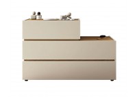 ΣΥΡΤΑΡΙΕΡΑ ΜΕ 3 ΣΥΡΤΑΡΙΑ CREAM BEIGE ΜΕ ΕΠΙΦΑΝΕΙΑ LIGHT OAK