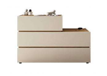 ΣΥΡΤΑΡΙΕΡΑ ΜΕ 3 ΣΥΡΤΑΡΙΑ CREAM BEIGE ΜΕ ΕΠΙΦΑΝΕΙΑ LIGHT OAK