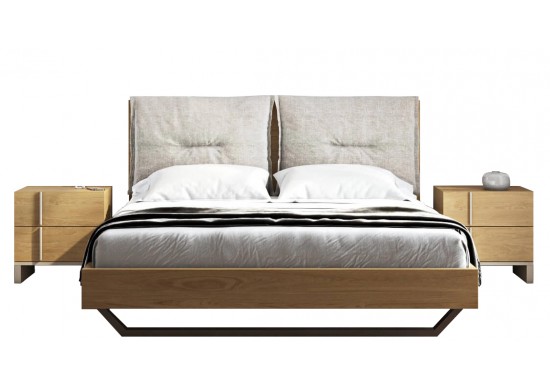 ΚΡΕΒΑΤΙ ΔΙΠΛΟ LIGHT OAK ΓΙΑ ΣΤΡΩΜΑ 160Χ200