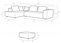 ΚΑΝΑΠΕΣ ΓΩΝΙΑ ΑΡΙΣΤΕΡΗ ΜΕ ΠΟΥΦ ΥΦΑΣΜΑ ΜΠΕΖ