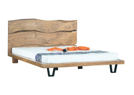 ΚΡΕΒΑΤΙ ΔΙΠΛΟ ΦΥΣΙΚΟ ΞΥΛΟ ΑΚΑΚΙΑ ΜΕ ΜΕΤΑΛΛΙΚΑ ΠΟΔΙΑ ΜΑΥΡΑ ΓΙΑ ΣΤΡΩΜΑ 150Χ200