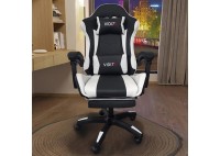 ΠΟΛΥΘΡΟΝΑ ΓΡΑΦΕΙΟΥ GAMING ΔΕΡΜΑΤΙΝΗ ΜΑΥΡΗ - ΛΕΥΚΗ PU