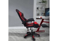 ΠΟΛΥΘΡΟΝΑ ΓΡΑΦΕΙΟΥ GAMING ΔΕΡΜΑΤΙΝΗ ΜΑΥΡΗ - ΚΟΚΚΙΝΗ PU