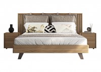 ΚΡΕΒΑΤΙ ΔΙΠΛΟ HONEY PALE OAK - ΥΦΑΣΜΑ ΜΠΕΖ-ΓΚΡΙ