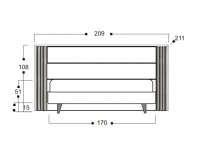 ΚΡΕΒΑΤΙ ΔΙΠΛΟ HONEY PALE OAK - ΥΦΑΣΜΑ ΜΠΕΖ-ΓΚΡΙ