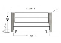 ΚΡΕΒΑΤΙ ΔΙΠΛΟ HONEY PALE OAK - ΥΦΑΣΜΑ ΜΠΕΖ-ΓΚΡΙ