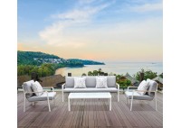 ΣΑΛΟΝΙ ΣΕΤ ALU ΑΣΠΡΟ ΜΕ ΜΑΞΙΛΑΡΙΑ ΑΝΟΙΧΤΟ ΓΚΡΙ