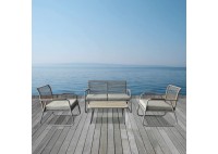 ΣΑΛΟΝΙ ΣΕΤ ΜΕΤΑΛΛΙΚΟ ΜΠΕΖ - ROPE WICKER ΜΠΕΖ