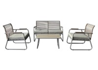 ΣΑΛΟΝΙ ΣΕΤ ΜΕΤΑΛΛΙΚΟ ΜΠΕΖ - ROPE WICKER ΜΠΕΖ