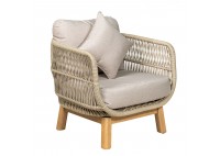 ΣΑΛΟΝΙ ΣΕΤ ΦΥΣΙΚΟ ΞΥΛΟ ΑΚΑΚΙΑ - ROPE WICKER ΜΠΕΖ