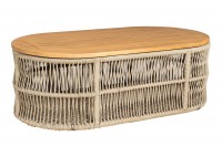 ΣΑΛΟΝΙ ΣΕΤ ΦΥΣΙΚΟ ΞΥΛΟ ΑΚΑΚΙΑ - ROPE WICKER ΜΠΕΖ