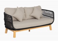 ΣΑΛΟΝΙ ΣΕΤ ΦΥΣΙΚΟ ΞΥΛΟ ΑΚΑΚΙΑ - ROPE WICKER ΜΑΥΡΟ