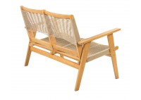 ΚΑΝΑΠΕΣ 2ΘΕΣΙΟΣ ΦΥΣΙΚΟ ΞΥΛΟ ΑΚΑΚΙΑ - ROPE WICKER ΜΠΕΖ