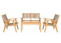 ΚΑΝΑΠΕΣ 2ΘΕΣΙΟΣ ΦΥΣΙΚΟ ΞΥΛΟ ΑΚΑΚΙΑ - ROPE WICKER ΜΠΕΖ