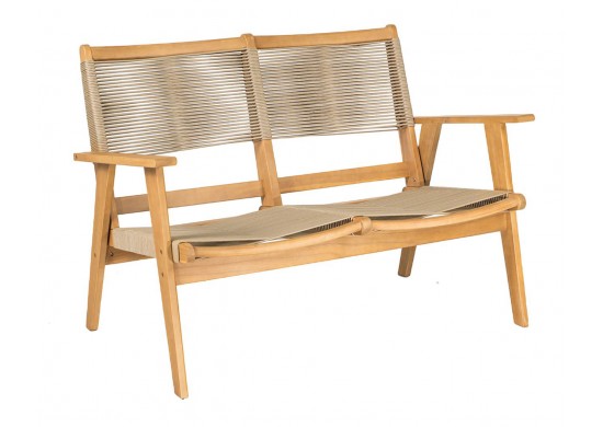 ΚΑΝΑΠΕΣ 2ΘΕΣΙΟΣ ΦΥΣΙΚΟ ΞΥΛΟ ΑΚΑΚΙΑ - ROPE WICKER ΜΠΕΖ