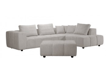 ΚΑΝΑΠΕΣ ΓΩΝΙΑ ΔΕΞΙΑ ΜΕ ΠΟΥΦ ΥΦΑΣΜΑ ΓΚΡΙ - ΜΠΕΖ