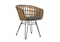 ΠΟΛΥΘΡΟΝΑ WICKER ΑΠΟΧΡΩΣΗ ΦΥΣΙΚΟ ΜΕ ΜΕΤΑΛΛΙΚΟ ΣΚΕΛΕΤΟ ΜΑΥΡΟ